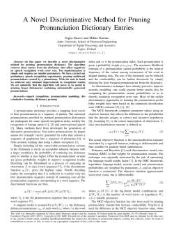 A Novel Discriminative Method for Pruning Pronunciation Dictionary