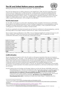 The UK and United Nations peace operations - UNA-UK