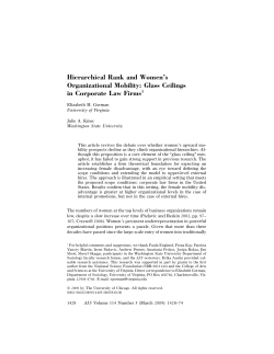 Hierarchical Rank and Women`s Organizational Mobility: Glass