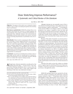 Does Stretching Improve Performance?
