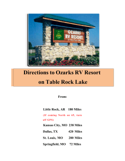 Directions to Ozarks RV Resort on Table Rock Lake