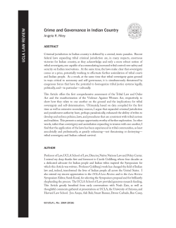 Crime and Governance in Indian Country