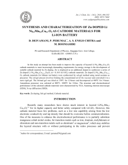 SYNTHESIS AND CHARACTERIZATION OF Zn DOPED Li Ni0