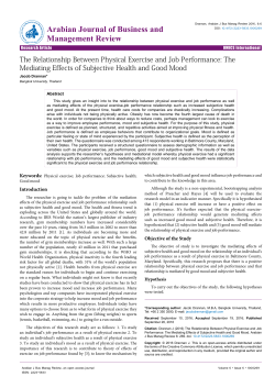 The Relationship between Physical Exercise and Job Performance