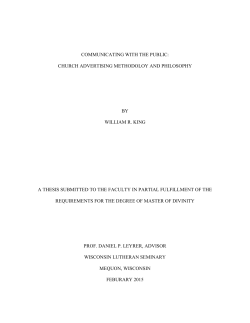 COMMUNICATING WITH THE PUBLIC: CHURCH ADVERTISING