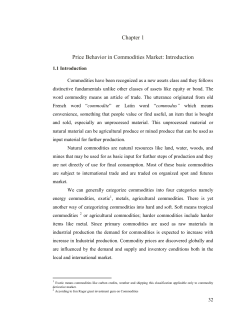 Chapter 1 Price Behavior in Commodities Market: Introduction
