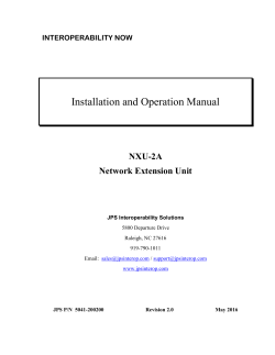 NXU-2A manual - JPS Interoperability Solutions