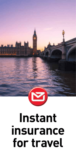 Instant insurance for travel