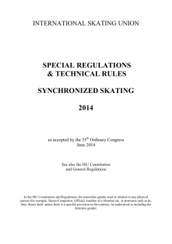 INTERNATIONAL SKATING FEDERATION SPECIAL REGULATIONS