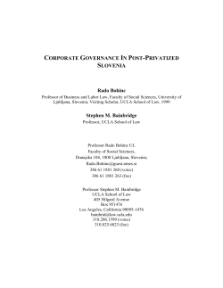 CORPORATE GOVERNANCE IN POST