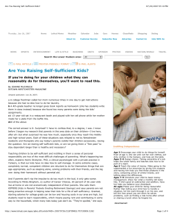 Are You Raising Self-Sufficient Kids?