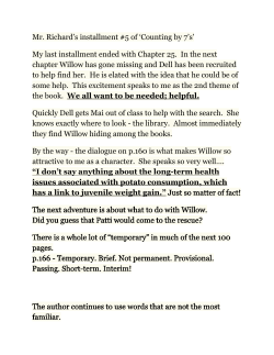 Mr. Richard`s installment #5 of `Counting by 7`s` My last installment