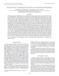 the size, density, and formation of the orcus&ndash;vanth system in the