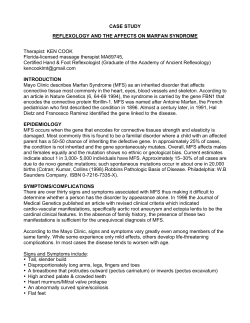 CASE STUDY REFLEXOLOGY AND THE AFFECTS ON MARFAN