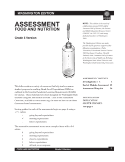 food and nutrition - ESD 101 Spokane Services Team
