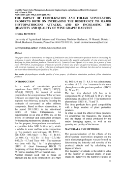 the impact of fertilization and foliar stimulation products both on