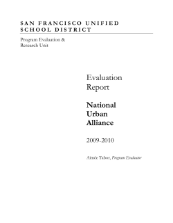 National Urban Alliance Evaluation Report 2009