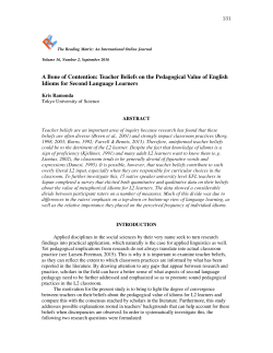 A Bone of Contention: Teacher Beliefs on the Pedagogical Value of