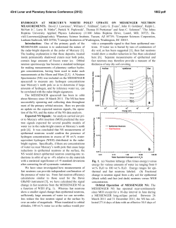 HYDROGEN AT MERCURY`S NORTH POLE?