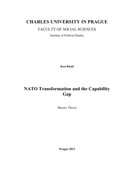 CHARLES UNIVERSITY IN PRAGUE NATO Transformation and the