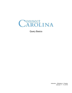 Query Basics - UNC Registrar