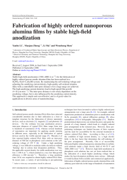 Fabrication of highly ordered nanoporous alumina films by stable