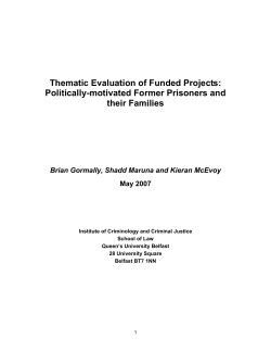 Thematic Evaluation of Funded Projects Politically motivated