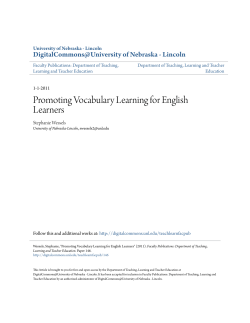 Promoting Vocabulary Learning for English Learners