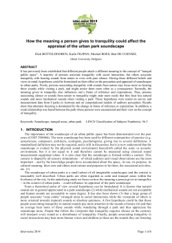 How the meaning a person gives to tranquility could affect the