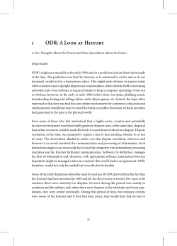 1 ODR: A Look at History
