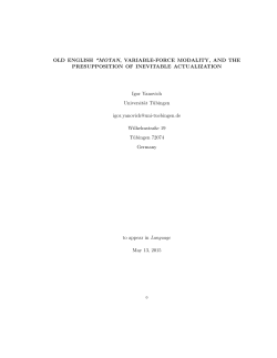 Preprint - Seminar f&uuml;r Sprachwissenschaft