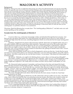 Malcolm X Activity Packet File