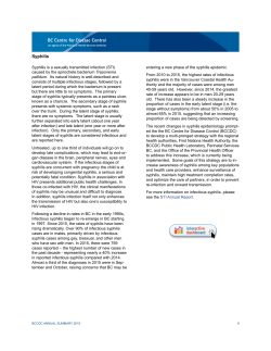 Syphilis - BC Centre for Disease Control