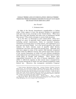 INDIAN TRIBES AND GUN REGULATION: SHOULD TRIBES
