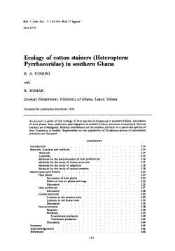 Ecology of cotton stainers (Heteroptera: Pyrrhocoridae) in southern