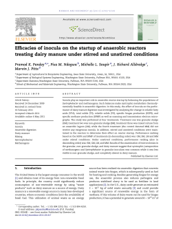 Efficacies of inocula on the startup of anaerobic reactors treating