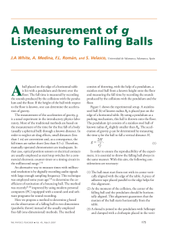 A Measurement of g Listening to Falling Balls