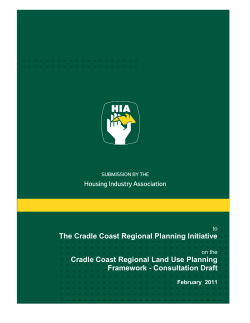 Cradle Coast Regional Land Use Planning Framework - TAS