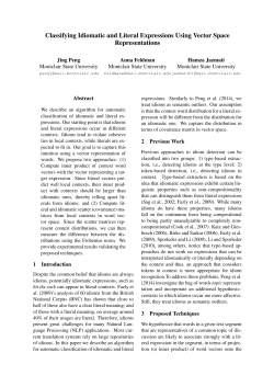 Classifying Idiomatic and Literal Expressions Using Vector Space