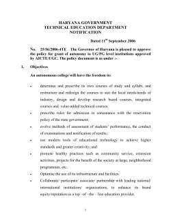 Policy for Grant of Autonomy to UG/PG level Technical