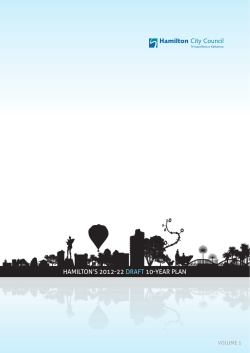 Draft Plan, Volume 1 - Hamilton City Council