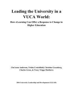 Leading the University in a VUCA World - UNC