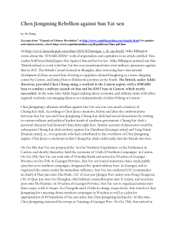 Chen Jiongming Rebellion Against Sun Yat-sen