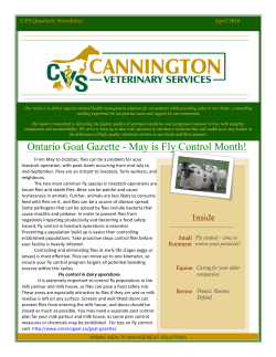 April 2016 &ndash; CVS Quarterly Newsletter