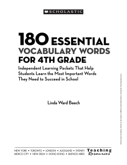 18OESSENTIAL VOCABULARY WORDS FOR 4TH
