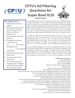 CPYU`s Ad Filtering Questions for Super Bowl XLIX