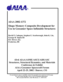 AIAA 2002-1372 Shape Memory Composite Development for Use in