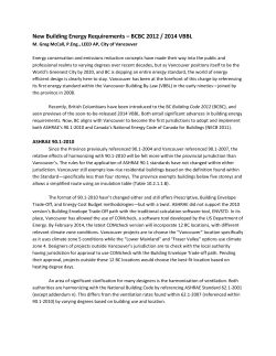 New Building Energy Requirements &ndash; BCBC 2012 / 2014 VBBL