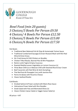 Bowl Food Menus