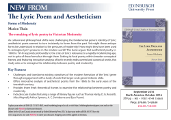 The Lyric Poem and Aestheticism NEW FROM
